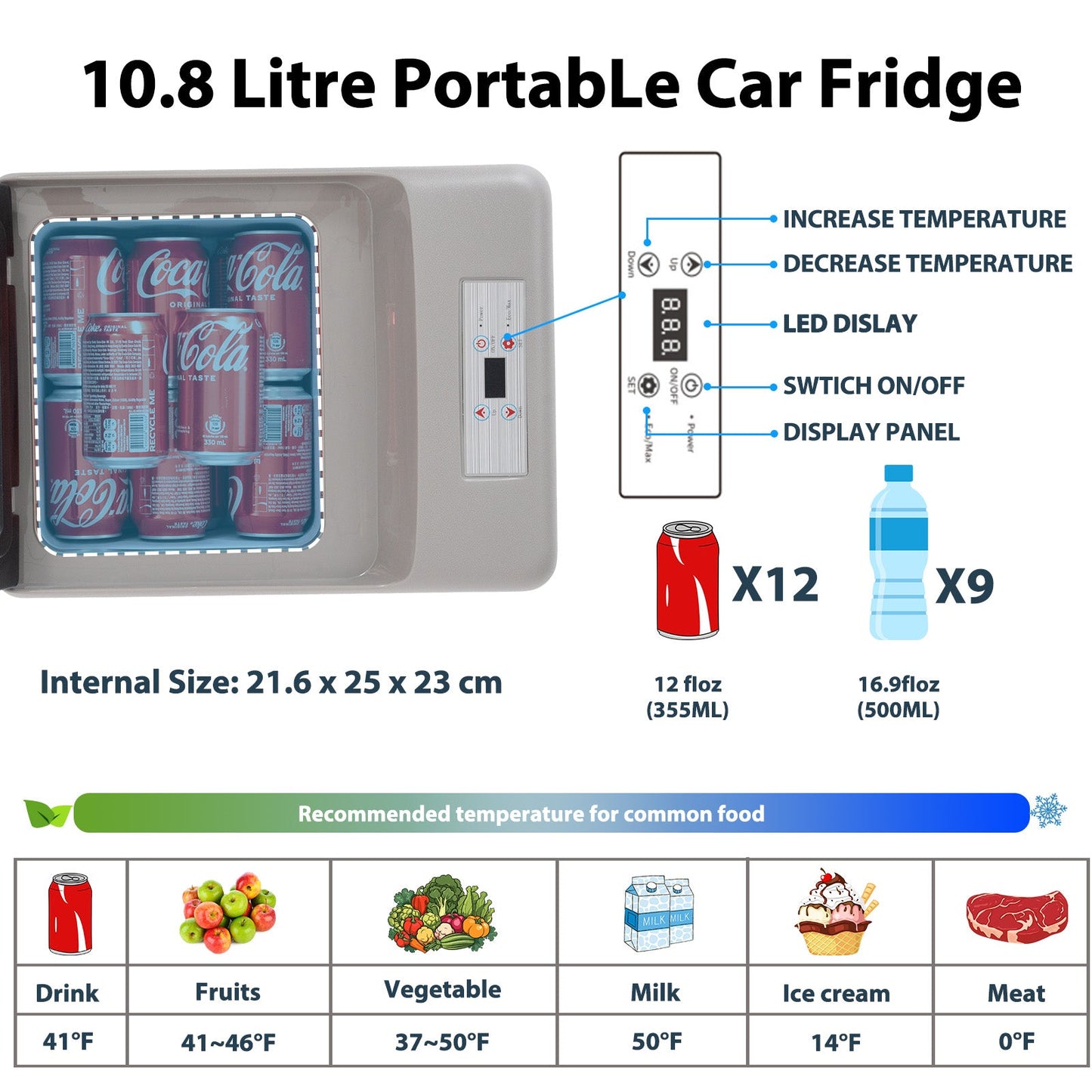 Alpicool C12PT Black Mini Car Fridge
