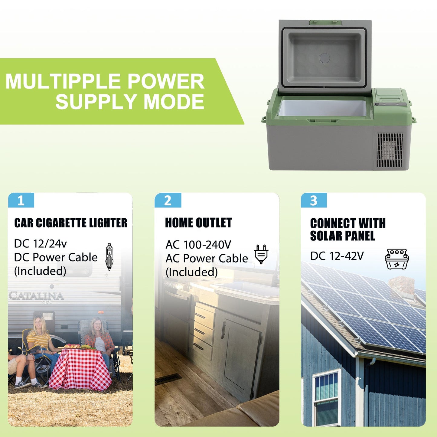 Alpicool Y19E Green Portable Car Fridge